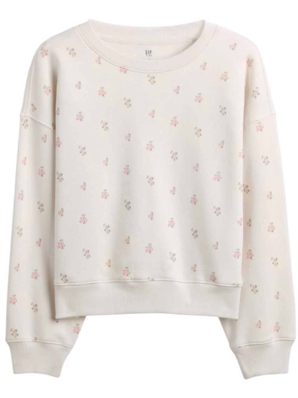 GAP Floral Print Kids VintageSoft Wedge Crewneck Sweatshirt Size Large